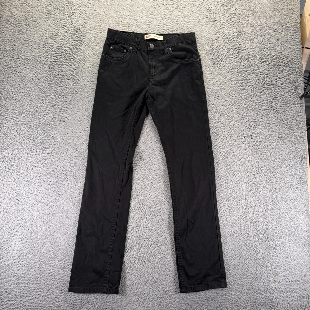 Levi's 511 Pant Boys 16 Black Cotton Twill Chino Straight Slim Preppy Stretch